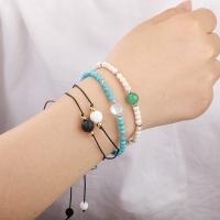 Fashion Turquoise Armbanden, turkoois, met Labradoriet, Ronde, Verstelbare & voor vrouw, meer kleuren voor de keuze, 4mm, Verkocht door Strand