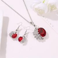 Zinc Alloy Jewelry Sets earring & necklace Peacock plated 2 pieces & fashion jewelry & for woman & with rhinestone 480*45mm Sold By Set