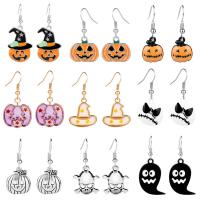 Zinc Alloy Oorbellen, plated, Halloween Jewelry Gift & verschillende stijlen voor de keuze & voor vrouw & glazuur, nikkel, lood en cadmium vrij, Verkocht door pair