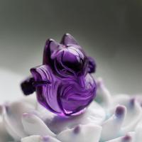 Ametisti Sormen sormus, Kettu, Carved, naiselle, violetti, 22x17x11mm, Myymät PC