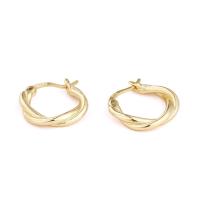 925 sterling zilver Huggie Hoop Earring, gold plated, voor vrouw, 16.20x3mm, Verkocht door PC