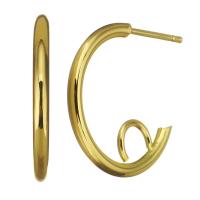 Brass Hoop naušnica Komponente, Mesing, zlatna boja pozlaćen, možete DIY, 2x22x23.5mm,1mm, 10Parovi/Lot, Prodano By Lot