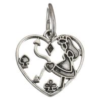 Pendentifs coeur en alliage de zinc, Placage, creux, 20x20x2mm, Trou:Environ 7.5mm, 100PC/lot, Vendu par lot