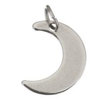 Rustfrit stål smykker Vedhæng, Stainless Steel, Moon, forgyldt, 12x14.50x0.50mm, Hole:Ca. 3.5mm, 100pc'er/Lot, Solgt af Lot