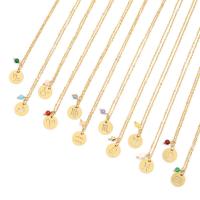 Collier de bijoux en acier inoxydable, 12 Signes du Zodiaque, Placage, bijoux de mode & pour femme, plus de couleurs à choisir, 400+35*12mm, Vendu par brin