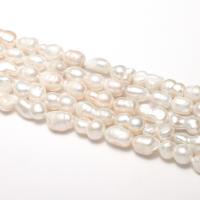 Barok Gekweekte Zoetwater Parel kralen, DIY, wit, 8-10mm, Gat:Ca 1mm, Verkocht door Strand