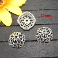 Tibetaans Zilver Bead Cap, Bloem, plated, DIY, zilver, 20*10mm, Verkocht door PC