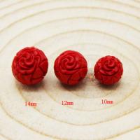 Cinnabar Beads Round DIY red Sold By PC