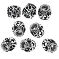 Acero inoxidable Beads gran agujero, hueco & ennegrezca, 11x11mm, 50PCs/Grupo, Vendido por Grupo