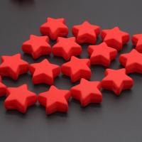 Abalorios Acrílicos Sólidos, Acrílico, Estrella, Bricolaje, Rojo, 20mm, agujero:aproximado 3mm, 100PCs/Bolsa, Vendido por Bolsa