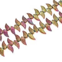 Kristall-Perlen, Kristall, Blatt, plattiert, unterschiedliche Farbe und Muster für die Wahl & DIY, mehrere Farben vorhanden, 17*8*5mm, Bohrung:ca. 1mm, 5SträngeStrang/Tasche, verkauft von Tasche