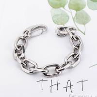 Tíotáiniam Cruach Bracelet, Cruach Tíotáiniam, snasta, jewelry faisin & unisex, airgid, 210mm, Díolta De réir Snáithe