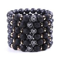 Edelstein Armbänder, Lava, mit Labradorit, plattiert, Modeschmuck & für Frau, schwarz, 10mm, verkauft von Strang