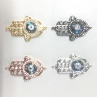 Cubic Zirconia Micro Pave Latão Connector, cobre, Mão, banhado, micro pavimento em zircônia cúbica, Mais cores pare escolha, 27.53x16.59mm, 5PCs/Lot, vendido por Lot