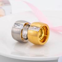 Anillo de dedo de Titantium Acero, Partículas de acero, con Piedras preciosas, Donut, chapado, Joyería & para hombre, más colores para la opción, 15*3mm, Vendido por UD