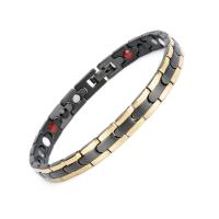 Titan Edelstahl Armband, Titanstahl, mit Hämatit, plattiert, unisex & Anti-Müdigkeit, keine, 203x6x2mm, verkauft per ca. 8 ZollInch Strang