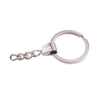 Zinc Alloy Sleutelhanger Bevindingen, silver plated, DIY, nikkel, lood en cadmium vrij, 30x3mm, Verkocht door PC