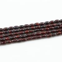 Jasper breccsás Gyöngyök, ellipszis, csiszolt, DIY, mélyvörös, 4*6mm, 60PC-k/Strand, Naponta eladott 39 cm Strand