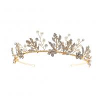 Tiara's, Zinc Alloy, gold plated, voor vrouw & met strass, nikkel, lood en cadmium vrij, 135x40mm, Verkocht door PC