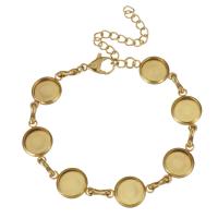 Roestvrij staal armbanden, roestvrij staal karabijn, met 2inch extender keten, gold plated, voor vrouw, 16x10x1.5mm,8mm, Per verkocht Ca 6 inch Strand