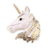 Zinc Alloy Brocher, Unicorn, forgyldt, mode smykker & Unisex, nikkel, bly & cadmium fri, 40x50mm, Solgt af PC