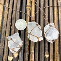 Μενταγιόν Φυσικό χαλαζία, Clear Quartz, χειροποίητο, DIY, λευκό, 20-40mm, Sold Με Ορισμός