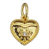 Cubic Zirconia Micro Pave Brass Pendant Heart gold color plated micro pave cubic zirconia Approx 3.5mm Sold By Lot