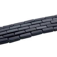 Black Stone Perle, Černý kámen, Obdélník, lesklý, DIY, černý, 4x13mm, 29PC/Strand, Prodáno By Strand