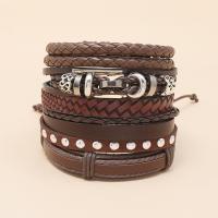 Ecopelle Bracciale Set, with lega in zinco, placcato, 5 pezzi & Resistente & unisex, 60mm, Venduto da set