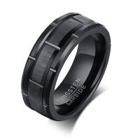 Edelstahl Herren-Fingerring, plattiert, Modeschmuck & verschiedene Größen vorhanden & für den Menschen, schwarz, 8x2.50mm, verkauft von PC