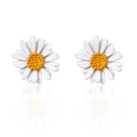 Øremærkning af zinklegeret stud, Zinc Alloy, Daisy, forgyldt, mode smykker & for kvinde, flere farver til valg, nikkel, bly & cadmium fri, 19x17mm, Solgt af par