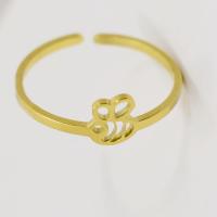 316 Edelstahl Open -Finger-Ring, plattiert, Modeschmuck, keine, 7mmX7mm, verkauft von PC