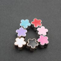 Granos de acrílico de la joyería, Flor, diferente color y patrón para la elección & Bricolaje, más colores para la opción, 12*12*8mm, agujero:aproximado 5mm, Vendido por UD