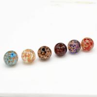 Gold Sand Lampwork Beads Round DIY & gold foil 12mm Sold By Bag