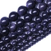 Blue Goldstone Beads, Blauwe zandsteen, gepolijst, mode sieraden & DIY & uniseks & verschillende grootte voor keus, 5sets/Lot, Verkocht door Lot