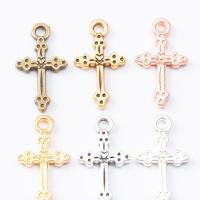 Zink Alloy Cross Hängen, plated, DIY, fler färger för val, nickel, bly och kadmium gratis, 21x12x2mm, Hål:Ca 2mm, Säljs av PC