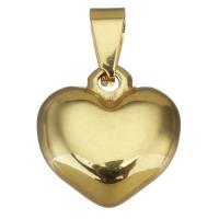 Rustfrit stål Heart Vedhæng, Stainless Steel, guldfarve belagt, 16x16x6mm, Hole:Ca. 4x7mm, Solgt af PC