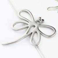 Roestvrij stalen sieraden Hangers, 304 roestvrij staal, Dragonfly, plated, DIY & hol, zilver, 30x31MM, Verkocht door PC