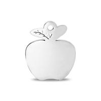 Rostfritt stål Smycken Hängen, 304 rostfritt stål, Apple, Sned, DIY, silver, 26*32MM, Säljs av PC