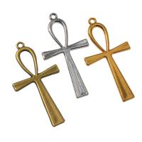 Zink Alloy Cross Hängen, plated, DIY & ihålig, fler färger för val, nickel, bly och kadmium gratis, 55x29x2mm, Säljs av PC