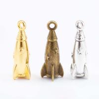 Zinc Alloy Pendler, Raket, forgyldt, du kan DIY, flere farver til valg, nikkel, bly & cadmium fri, 24x7x7mm, Solgt af PC