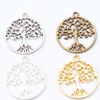 Cink ötvözet Medálok, Tree of Life, galvanizált, DIY & üreges, több színt a választás, nikkel, ólom és kadmium mentes, 29x26x1mm, Által értékesített PC