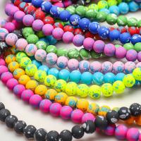 Fashion Glazen kralen, Ronde, gepolijst, DIY & frosted, meer kleuren voor de keuze, 8mm, Gat:Ca 1.2mm, Ca 100pC's/Strand, Verkocht door Strand