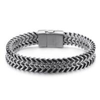 Pulseira masculina, Partículas de aço, banhado, para o homem, 215x11mm, vendido por PC