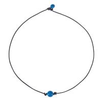 Collier turquoise de mode, cordon en cuir, avec turquoise, bijoux de mode, plus de couleurs à choisir, sans plomb et nickel, Vendu par brin