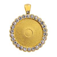 Zinc Alloy vedhæng Cabochon Setting, forgyldt, du kan DIY & med rhinestone, flere farver til valg, 33x42mm, Indvendig diameter:Ca. 25mm, 12pc'er/Bag, Solgt af Bag