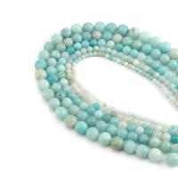 Natural Amazonite Beads ​Amazonite​ Round polished DIY blue Sold By Strand