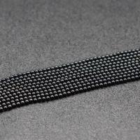 Natural Black Agaat kralen, Zwarte Agaat, Ronde, gepolijst, DIY, zwart, 2mm, Ca 190pC's/Strand, Verkocht door Strand