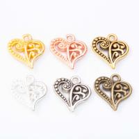 Zinc Alloy Heart Pendants plated DIY & hollow nickel lead & cadmium free Sold By PC