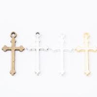 Sinkkiseos Cross Riipukset, Ylittää, päällystetty, tee-se-itse, enemmän värejä valinta, nikkeli, lyijy ja kadmium vapaa, 29x15x1mm, Reikä:N. 1-2mm, Myymät PC